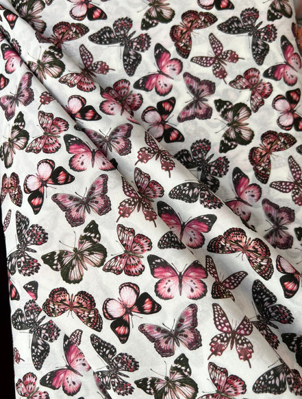 Julie Butterfly- Pink- Liberty London Tana Lawn Cotton