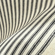 Woven Cotton Ticking Stripe- Black and Off White- 44” Wide