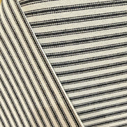 Woven Cotton Ticking Stripe- Black and Off White- 44” Wide