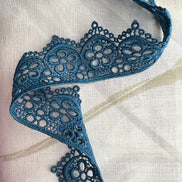 Blue Floral Guipure- Lace Trim 4217- 1.65