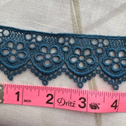 Blue Floral Guipure- Lace Trim 4217- 1.65