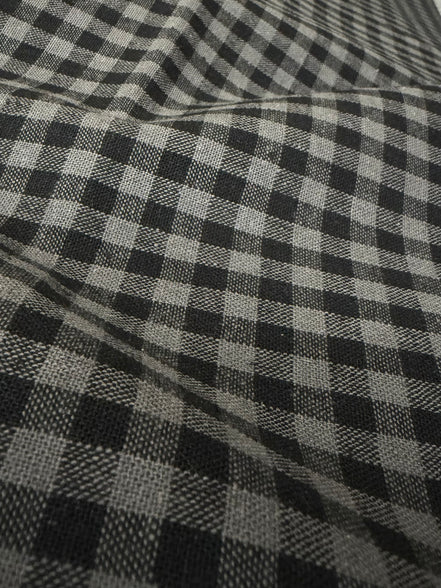 Essex Yarn Dyed Classic Wovens- Linen- Cotton Blend- "Licorice"- Gingham- 43” Wide
