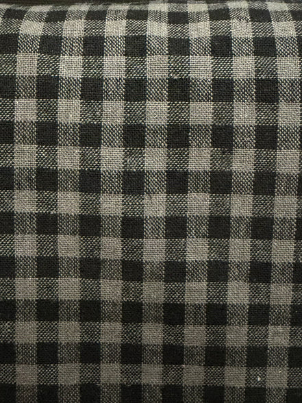 Essex Yarn Dyed Classic Wovens- Linen- Cotton Blend- "Licorice"- Gingham- 43” Wide