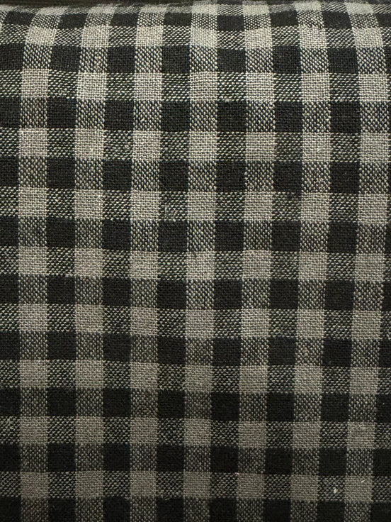 Essex Yarn Dyed Classic Wovens- Linen- Cotton Blend- "Licorice"- Gingham- 43” Wide