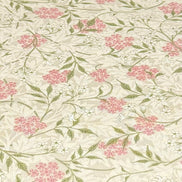 William Morris Floral- 44” Wide Cotton Fabric- “Jasmine Blush” Light Beige Background