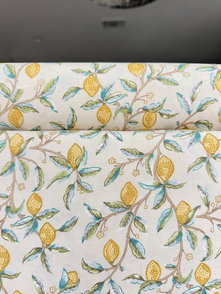 William Morris Botanical Fruit- 44” Wide Cotton Fabric- “Lemon Tree"