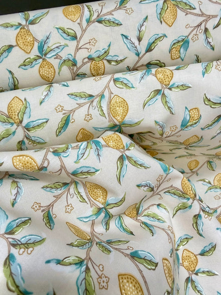 William Morris Botanical Fruit- 44” Wide Cotton Fabric- “Lemon Tree"