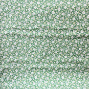 Flownny 100% Cotton Fabric - Lawn- Green, White Floral- 43