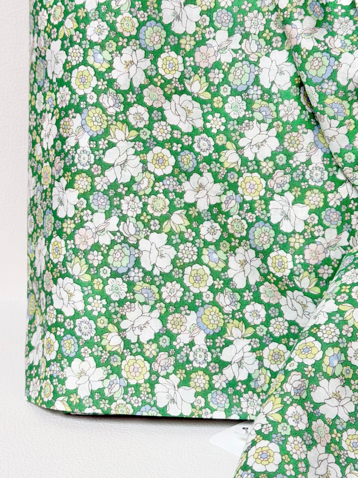 Flownny 100% Cotton Fabric - Lawn- Green, White Floral- 43