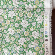 Flownny 100% Cotton Fabric - Lawn- Green, White Floral- 43