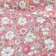 Flownny 100% Cotton Fabric - Lawn- Pink, White Floral- 43