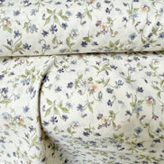 Nostalgia- Purple on Light Beige- Violets, Floral- 43” Wide- Cotton Fabric- Sevenberry