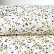 Nostalgia- Purple on Light Beige- Violets, Floral- 43” Wide- Cotton Fabric- Sevenberry