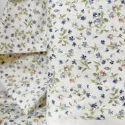 Nostalgia- Purple on Light Beige- Violets, Floral- 43” Wide- Cotton Fabric- Sevenberry