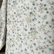Nostalgia- Purple, Blue Teal on Light Gray- Violets, Floral- 43” Wide- Cotton Fabric- Sevenberry
