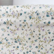 Nostalgia- Purple, Blue Teal on Light Gray- Violets, Floral- 43” Wide- Cotton Fabric- Sevenberry