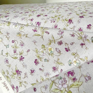 Nostalgia- Purple, Blue Teal on Light Lilac- Violets, Floral- 43” Wide- Cotton Fabric- Sevenberry