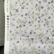Nostalgia- Purple, Blue Teal on Light Lilac- Violets, Floral- 43” Wide- Cotton Fabric- Sevenberry