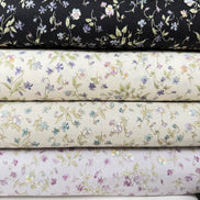 Nostalgia- Purple, Blue Teal on Black- Violets, Floral- 43” Wide- Cotton Fabric- Sevenberry
