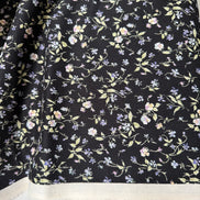 Nostalgia- Purple, Blue Teal on Black- Violets, Floral- 43” Wide- Cotton Fabric- Sevenberry