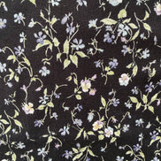 Nostalgia- Purple, Blue Teal on Black- Violets, Floral- 43” Wide- Cotton Fabric- Sevenberry