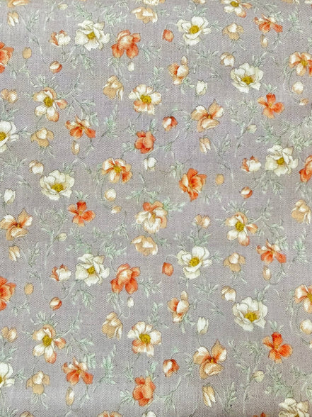 Nostalgia- Taupe Floral "Shirley"- 43” Wide- Cotton Fabric- Sevenberry- Gardenias