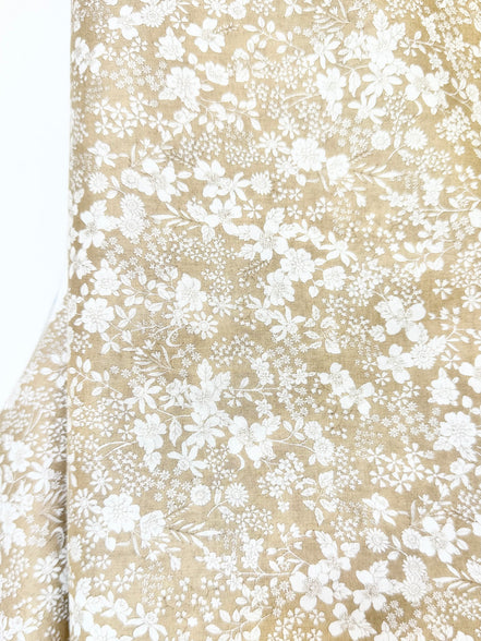 Flownny Cotton Fabric- Lawn KOKNFA- 1010 15 B- Beige, White- 42"