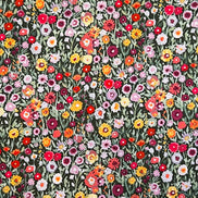 Orange, Red, Burgundy, Yellow, Lilac Floral Cotton Fabric- “Blooming Prairie Allium”- Art Gallery- 44