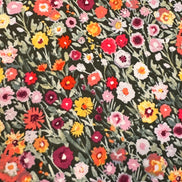 Orange, Red, Burgundy, Yellow, Lilac Floral Cotton Fabric- “Blooming Prairie Allium”- Art Gallery- 44