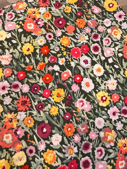 Orange, Red, Burgundy, Yellow, Lilac Floral Cotton Fabric- “Blooming Prairie Allium”- Art Gallery- 44"