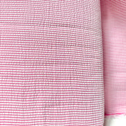 Hot Pink and White Seersucker Stripe- 57” Wide- Cotton Poly Blend