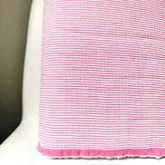 Hot Pink and White Seersucker Stripe- 57” Wide- Cotton Poly Blend