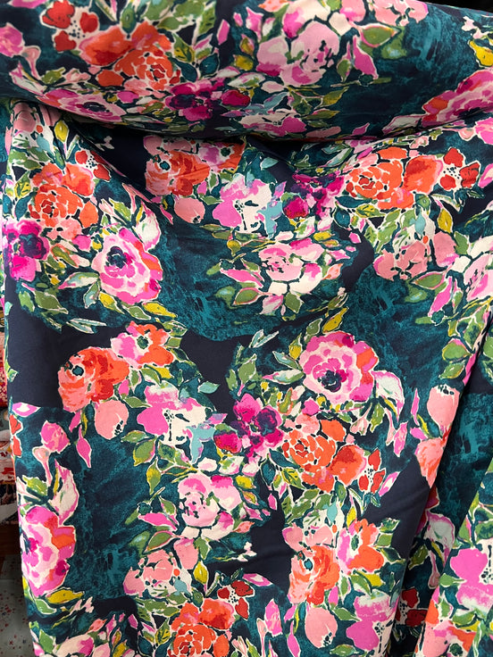 "Botanist's Essay" Rayon Challis Fabric- Art Gallery Fabrics- 56” Wide