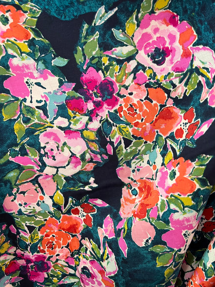 "Botanist's Essay" Rayon Challis Fabric- Art Gallery Fabrics- 56” Wide