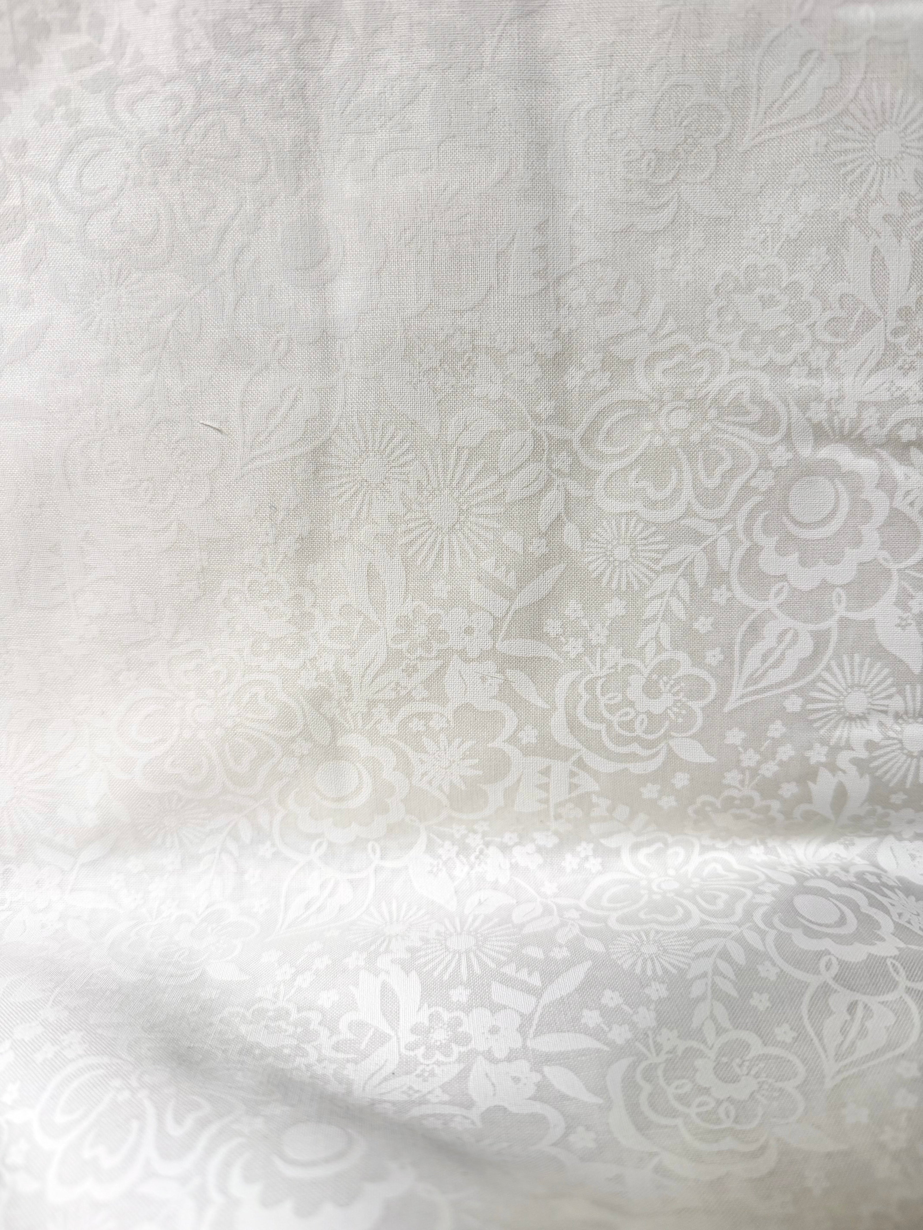 White on White- Lasenby Silhouette Lindy- Liberty Cotton- 44” Wide- Semi Sheer