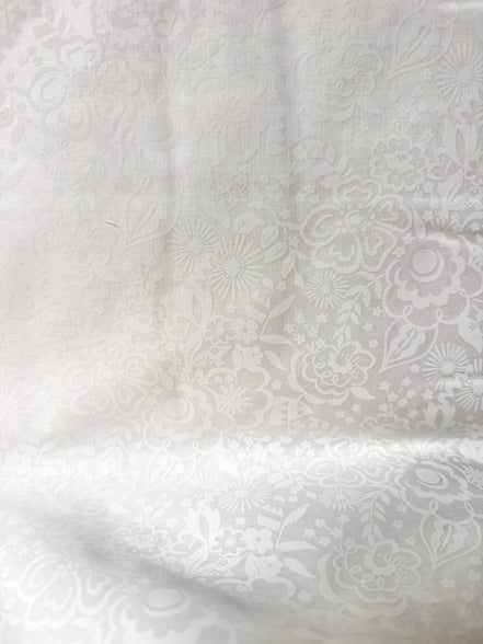 White on White- Lasenby Silhouette Lindy- Liberty Cotton- 44” Wide- Semi Sheer