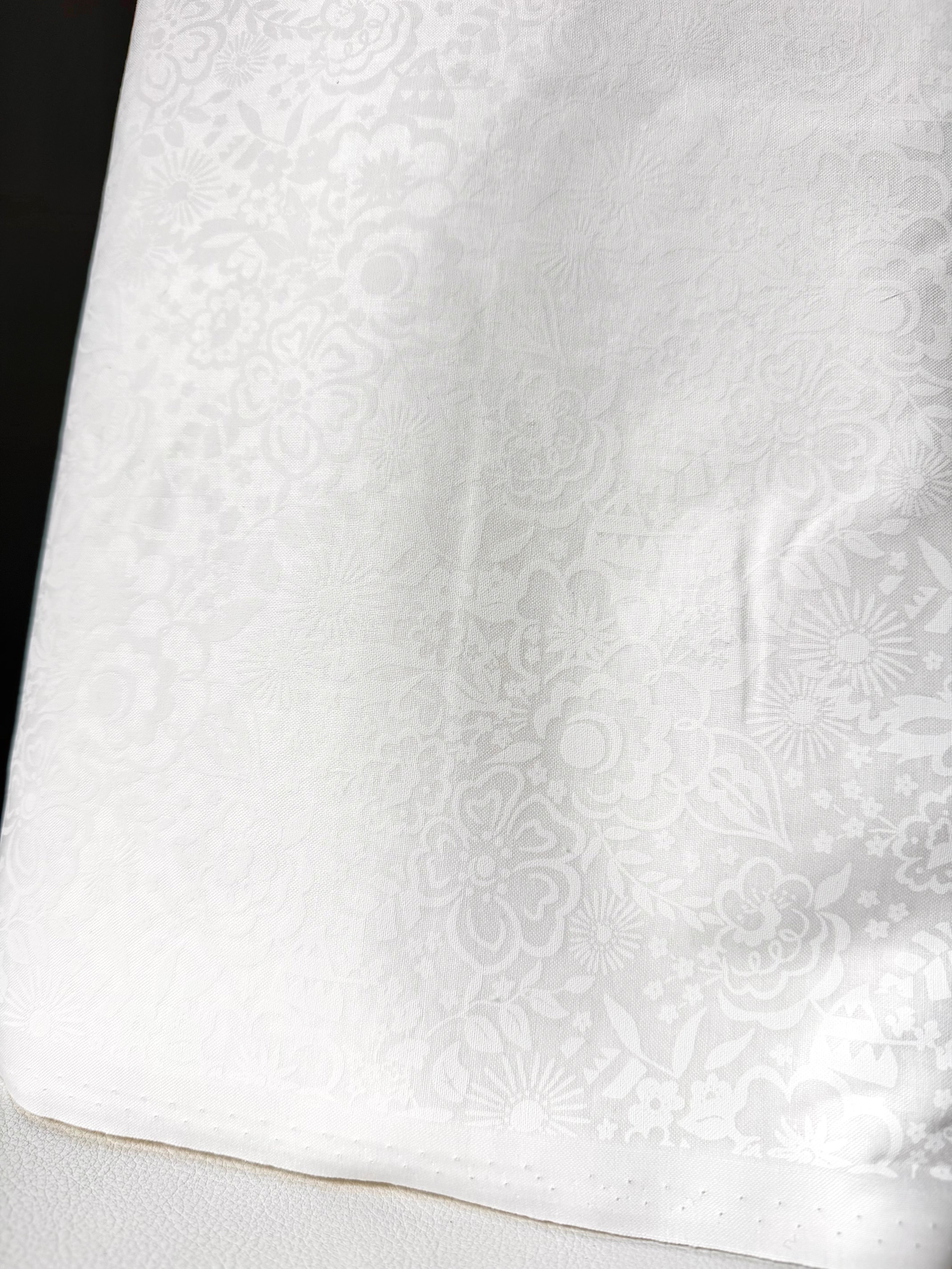 White on White- Lasenby Silhouette Lindy- Liberty Cotton- 44” Wide- Semi Sheer