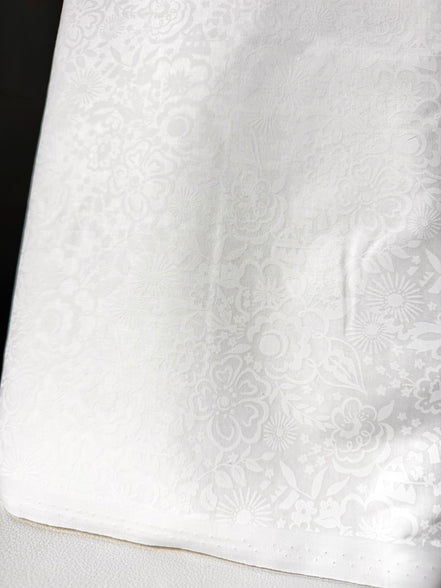 White on White- Lasenby Silhouette Lindy- Liberty Cotton- 44” Wide- Semi Sheer