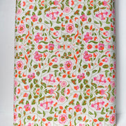 Dark Pink, Orange, Green Floral Print on Cream- Craft Garden Tapestry Trail A- Liberty Cotton- 44