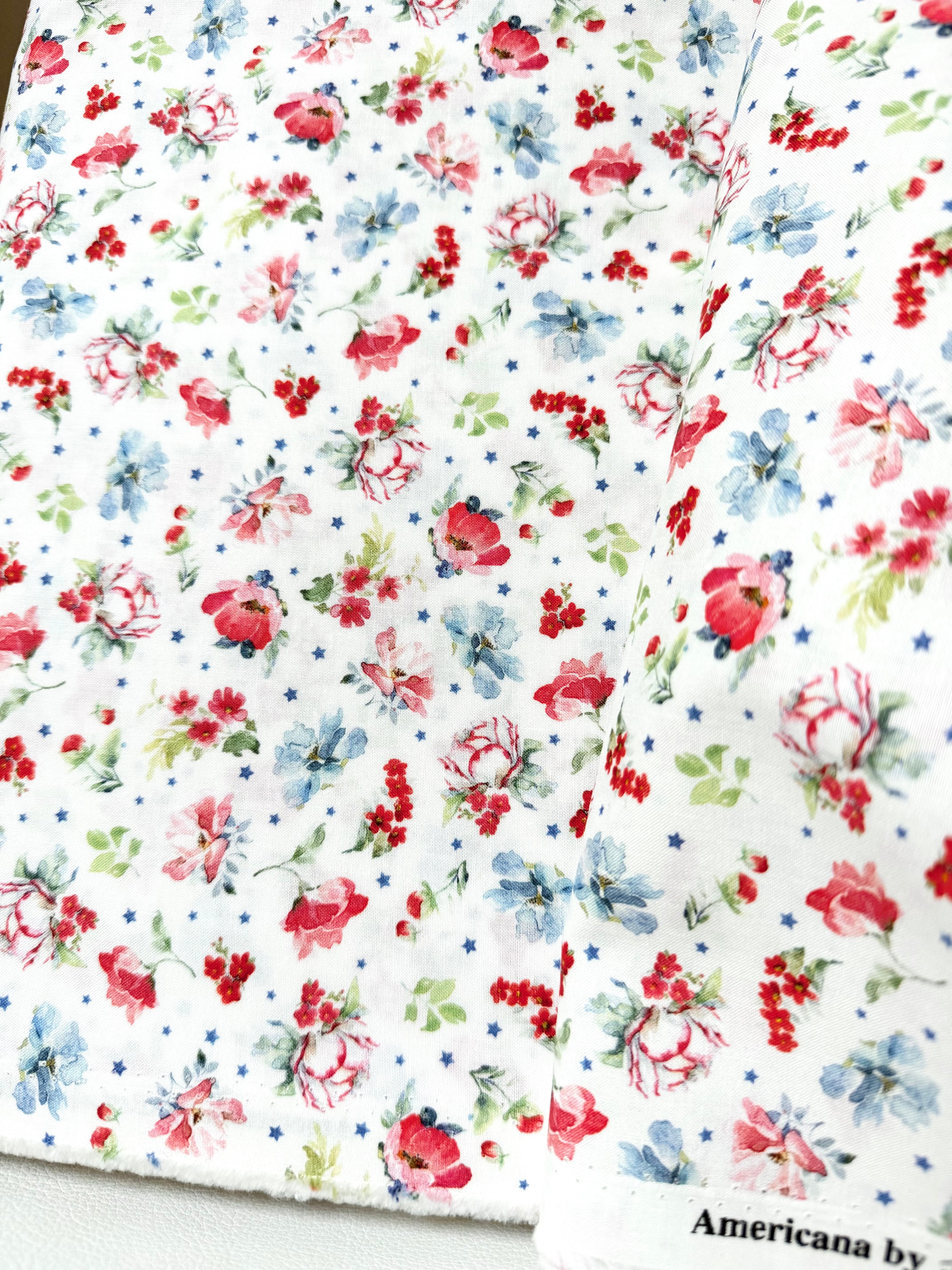 White- Clothworks- Americana- Cotton Fabric- 44” Wide (CLTY4774-2)