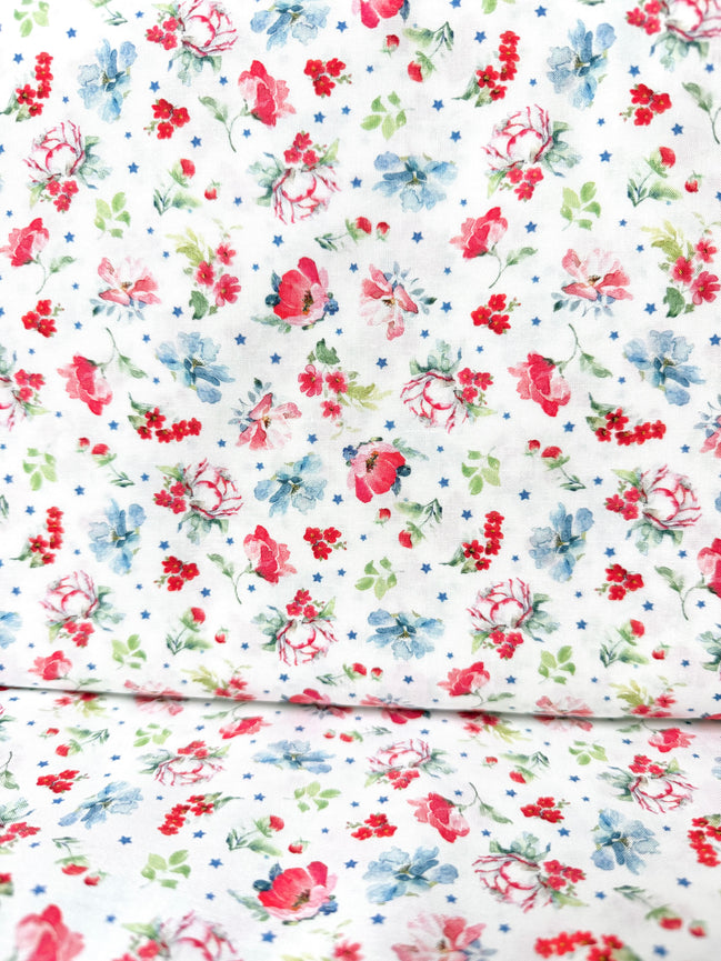 White- Clothworks- Americana- Cotton Fabric- 44” Wide (CLTY4774-2)