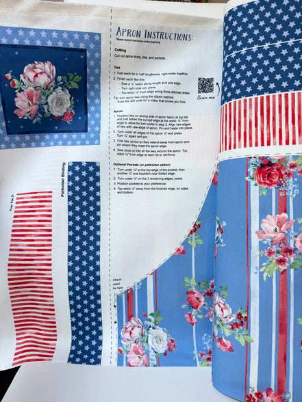 Canvas Apron Panel- Clothworks- Americana- Cotton Fabric- (CLTY4777-88)