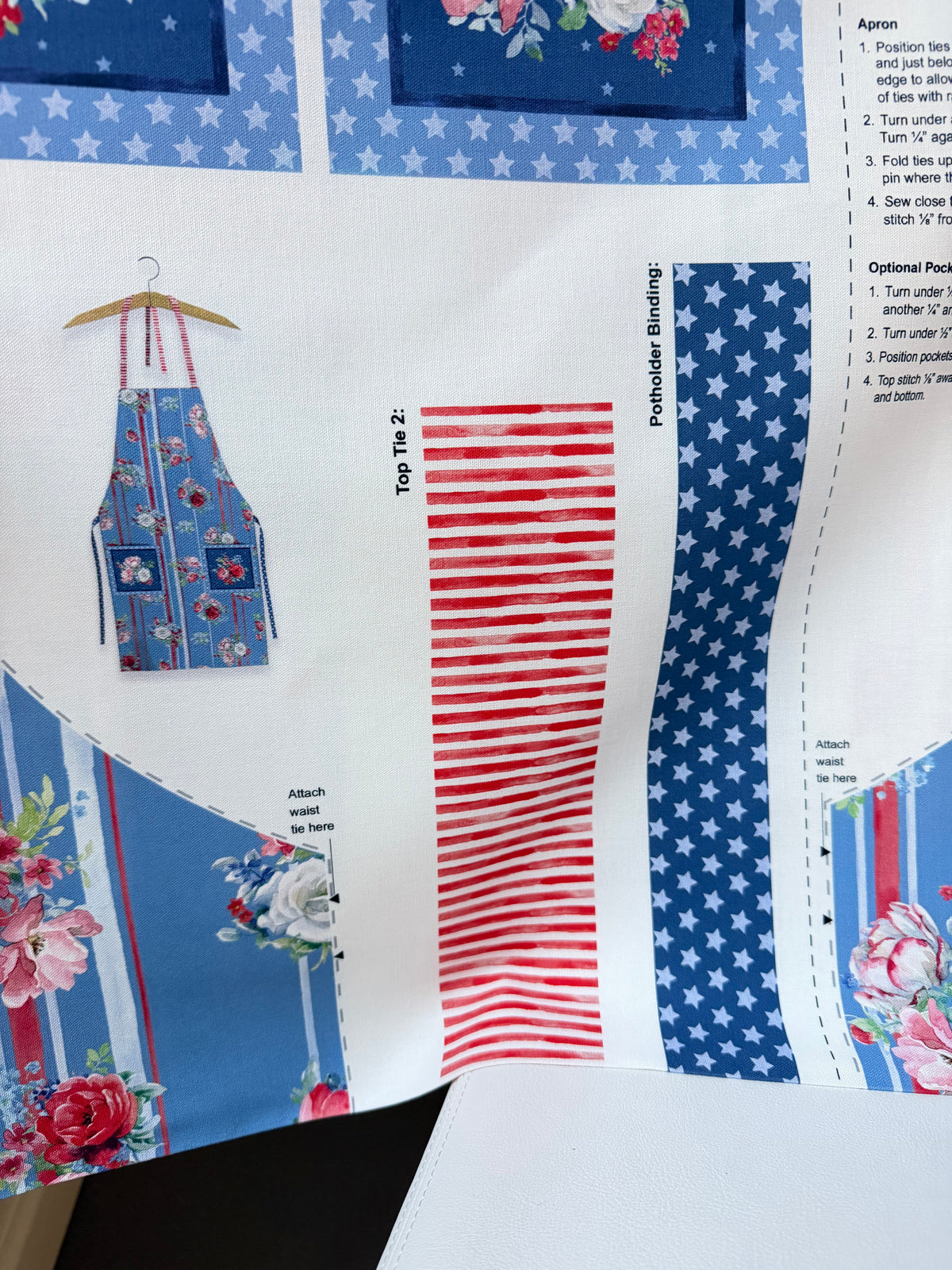 Canvas Apron Panel- Clothworks- Americana- Cotton Fabric- (CLTY4777-88)
