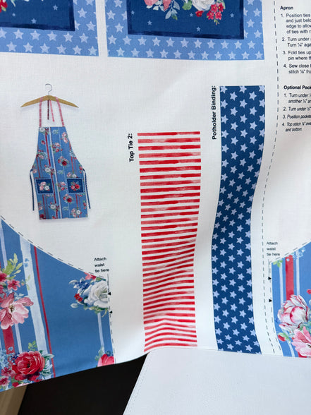 Canvas Apron Panel- Clothworks- Americana- Cotton Fabric- (CLTY4777-88)
