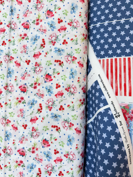 White- Clothworks- Americana- Cotton Fabric- 44” Wide (CLTY4774-2)