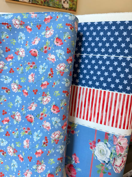 Blue- Clothworks- Americana- Cotton Fabric- 44” Wide (CLTY4774-88)