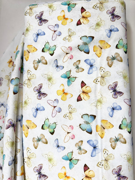 Butterflies "Tossed Butterflies” 44” Wide Cotton Fabric