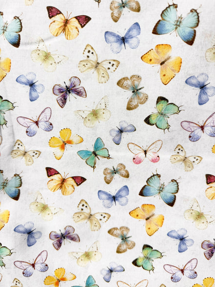 Butterflies "Tossed Butterflies” 44” Wide Cotton Fabric