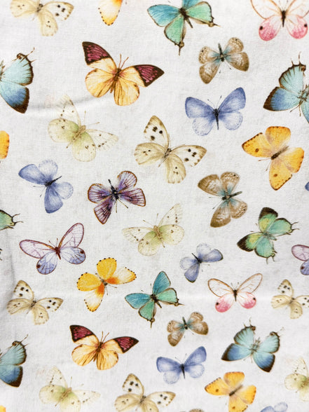 Butterflies "Tossed Butterflies” 44” Wide Cotton Fabric