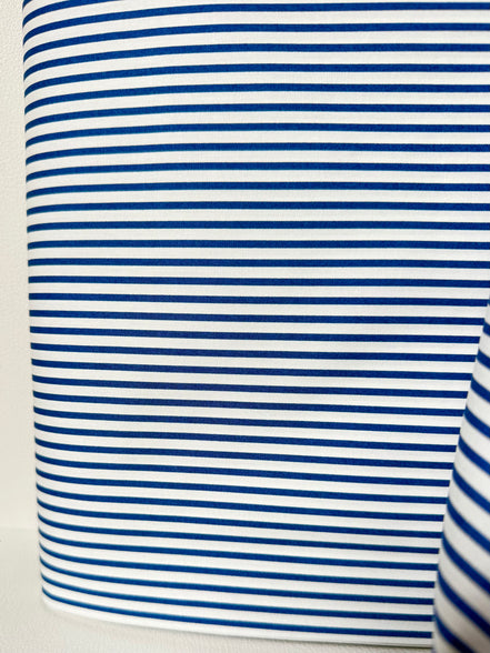 Navy Blue, White Stripes- Petite Basics- Sevenberry- Cotton Fabric- 44” (Royal)